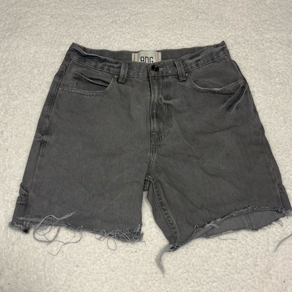 BDG Women Gray Denim Cut Out Bermuda Style Shorts